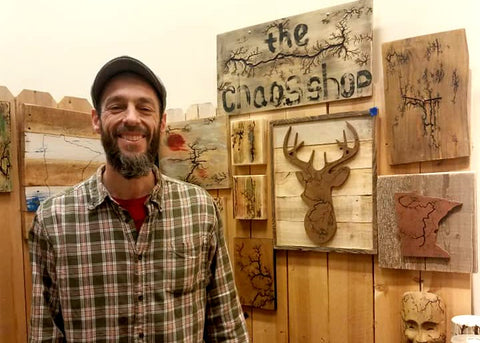 theCHAOSshop's Joel Steinberg at Homespun's Maker Market