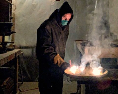 Joel Steinberg with theCHAOSshop - electrocuting wood in his shop