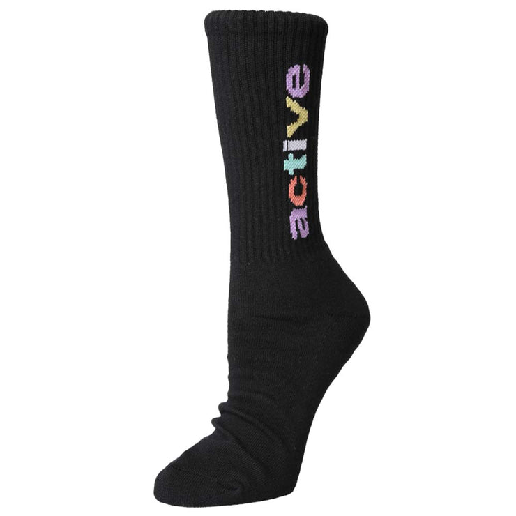 women's black crew socks