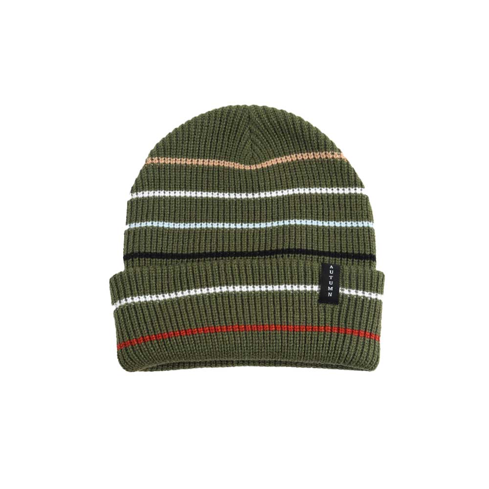 Select Multi Stripe Beanie - Army Green