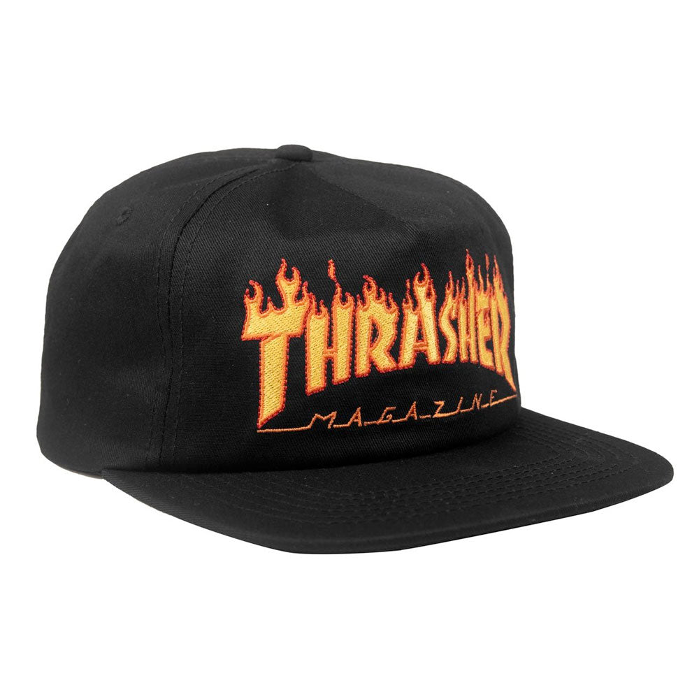 Flame Emb Snapback - Black