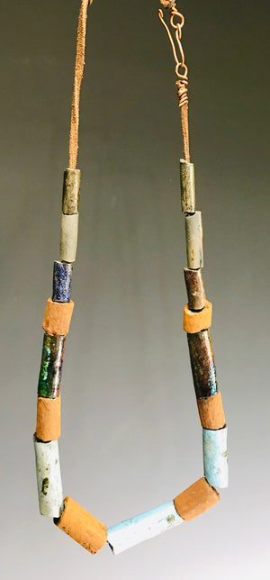 Tribal Raku Beaded Necklace -11