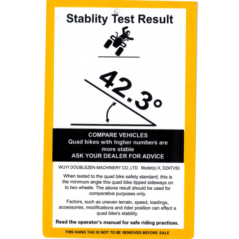stability test sticker