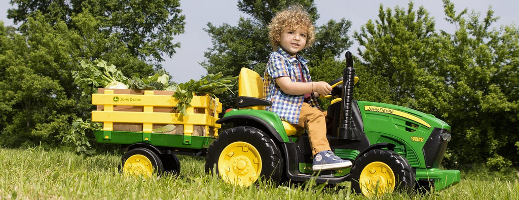 John Deere Ground Force 12v Kids Ride-On Tractor With Wagon
