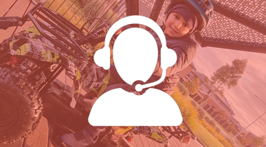 The image shows an icon of a person wearing a headset, symbolising customer support or service