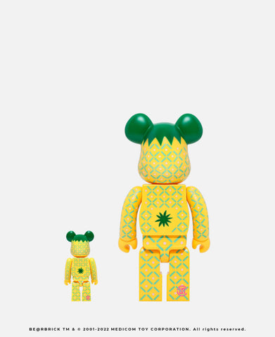 MEDICOM TOY BEARBRICK Clot x Pineapple 100% & 400% BE@RBRICK