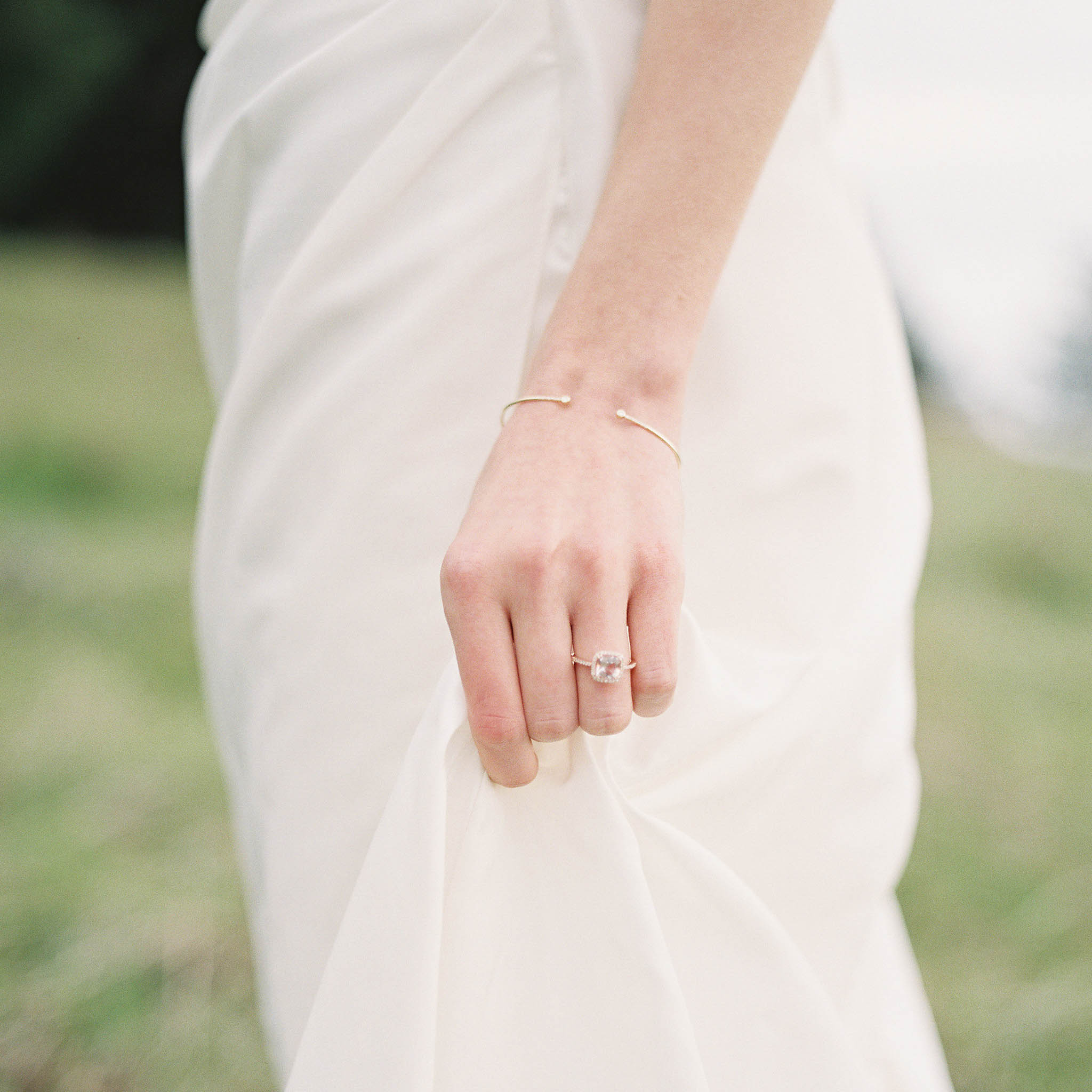 Diamond Bezel Open Cuff Bangle