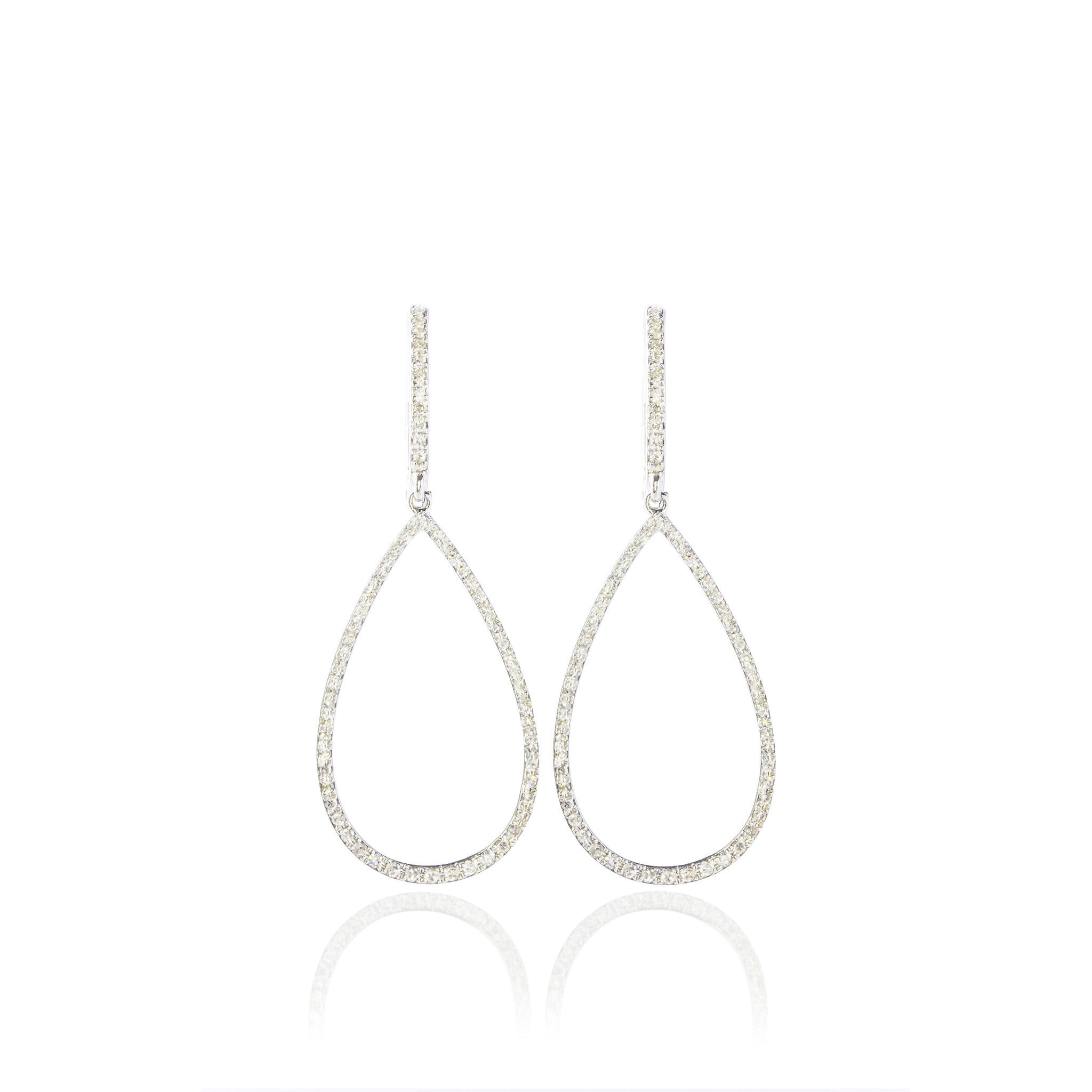 diamond teardrop hoop earrings