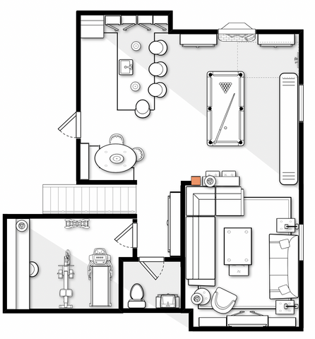 Lower level floor plan Nest Interior Design