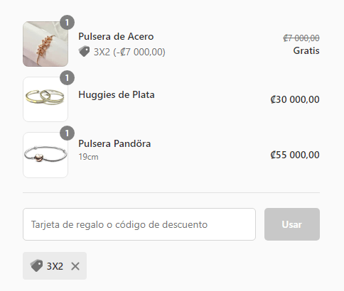 Joyería barata código de descuento