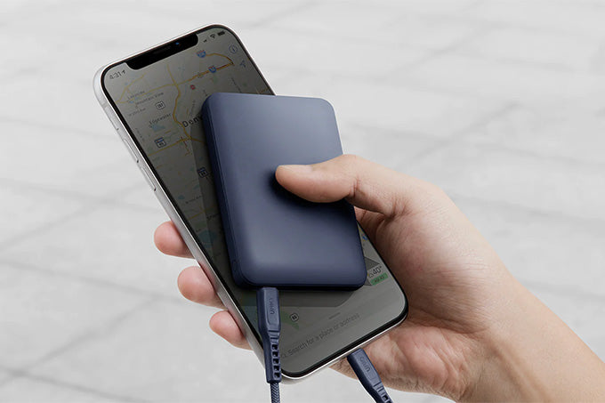 Image of a phone with wireless charger