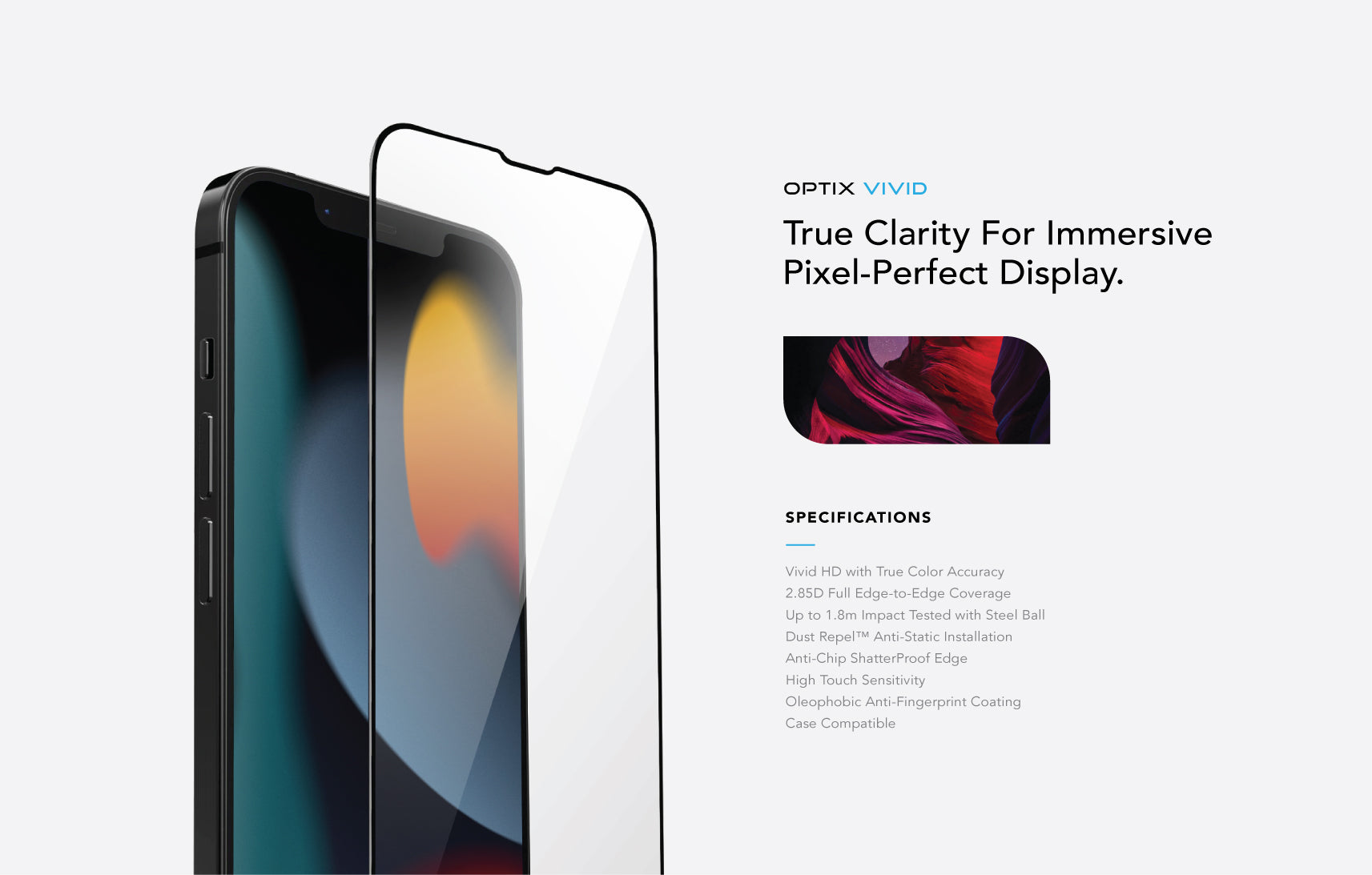 UNIQ | Optix Vivid Tempered Glass iPhone 14 Plus Screen Protector