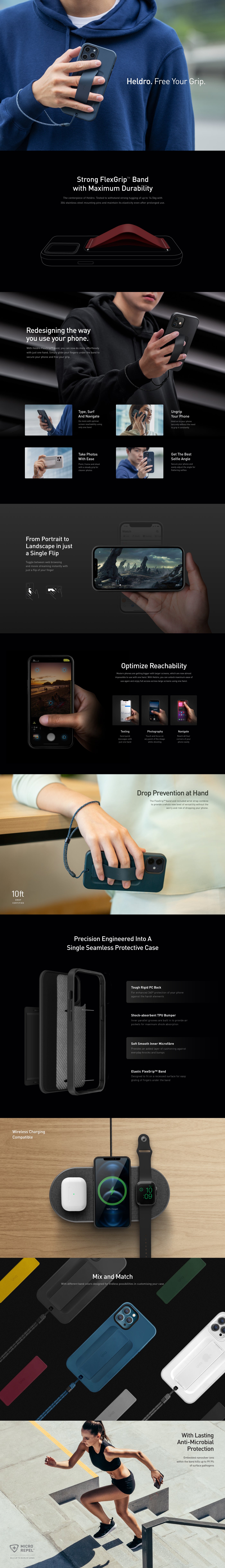 UNIQ Heldro Tough Protective Case With FlexGrip™ Band For iPhone 12 Pro Max
