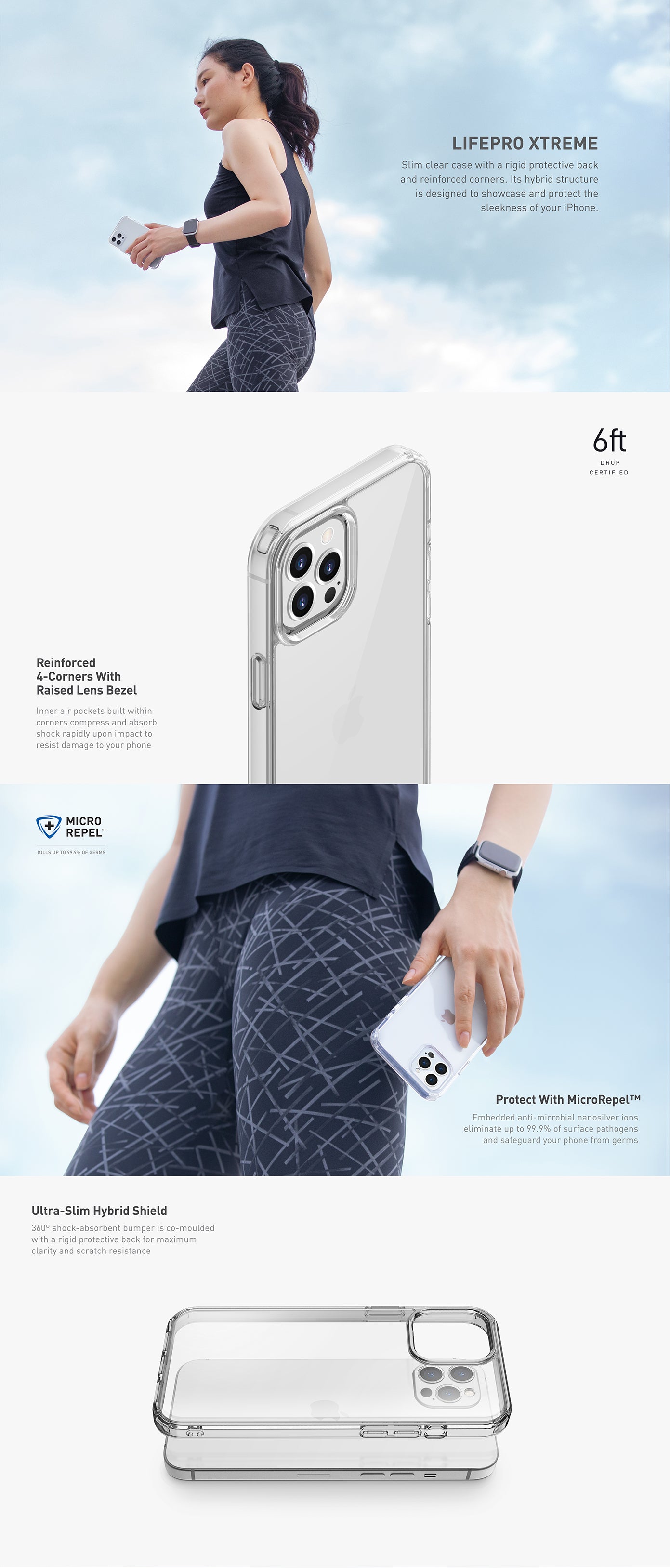 UNIQ LifePro Xtreme Slim Clear Hybrid Case For iPhone 12 | 12 Mini | 12 Pro | Pro Max