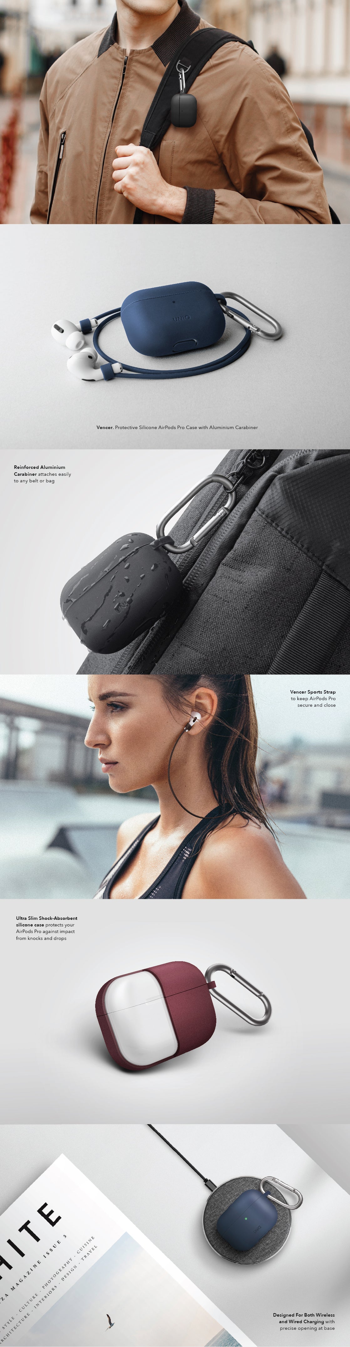 UNIQ Vencer Silicone AirPods Pro Case with Matching Strap