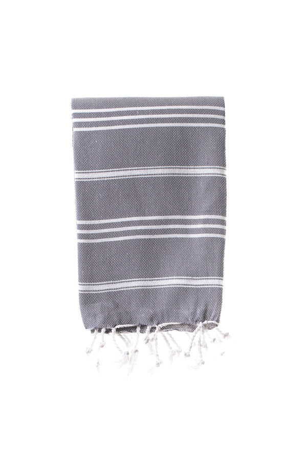 Elim Dark Grey Turkish Hand Towel