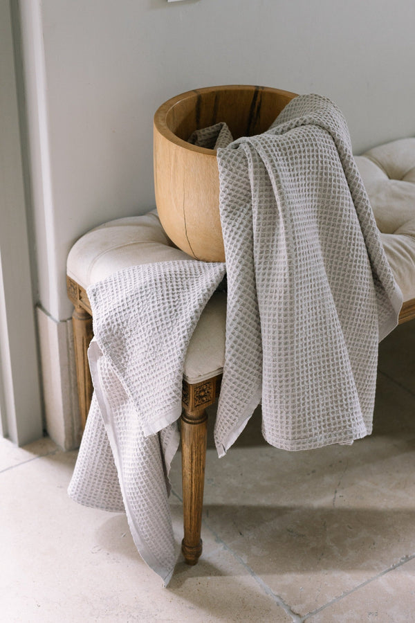 Waffle Weave Wet Pebble Turkish Towel