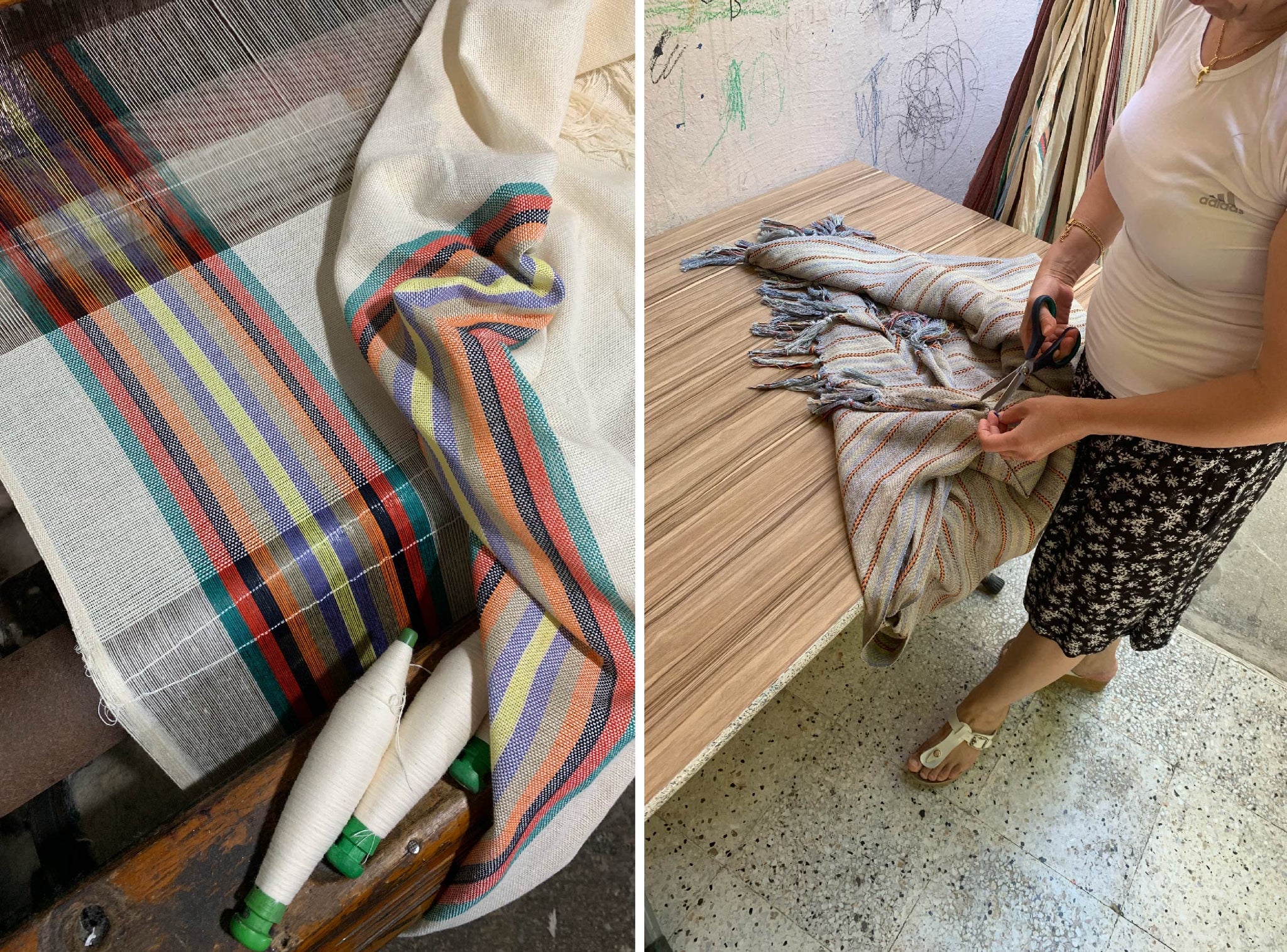 Our weavers creating beautiful towels in Turkey