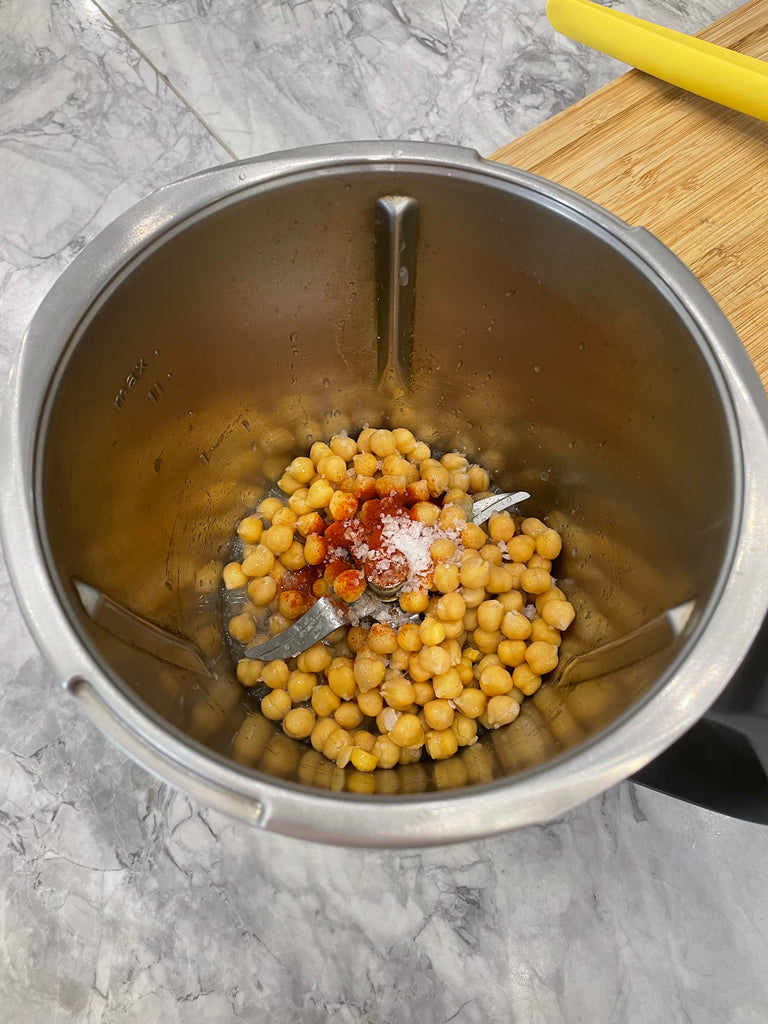 Donna's Hummus with Roasted Pepper and Celery Sticks Recipe