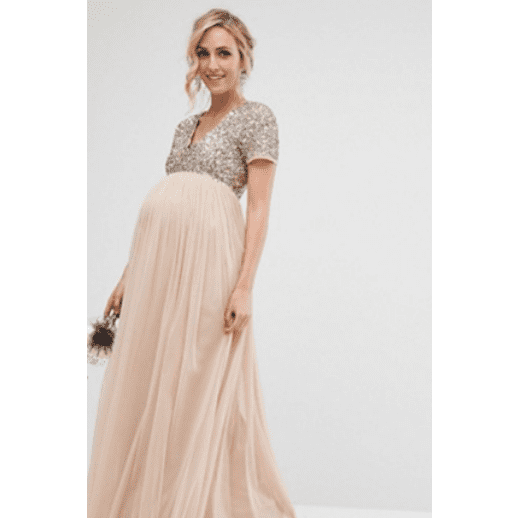 Delicate Sequin & Tulle Dress | La Belle Bump