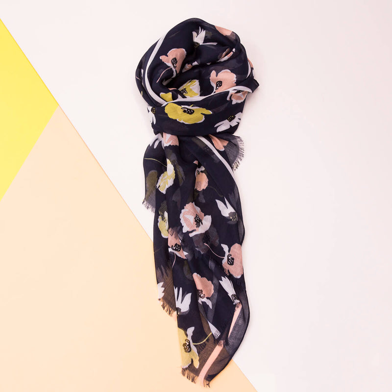 navy yellow scarf