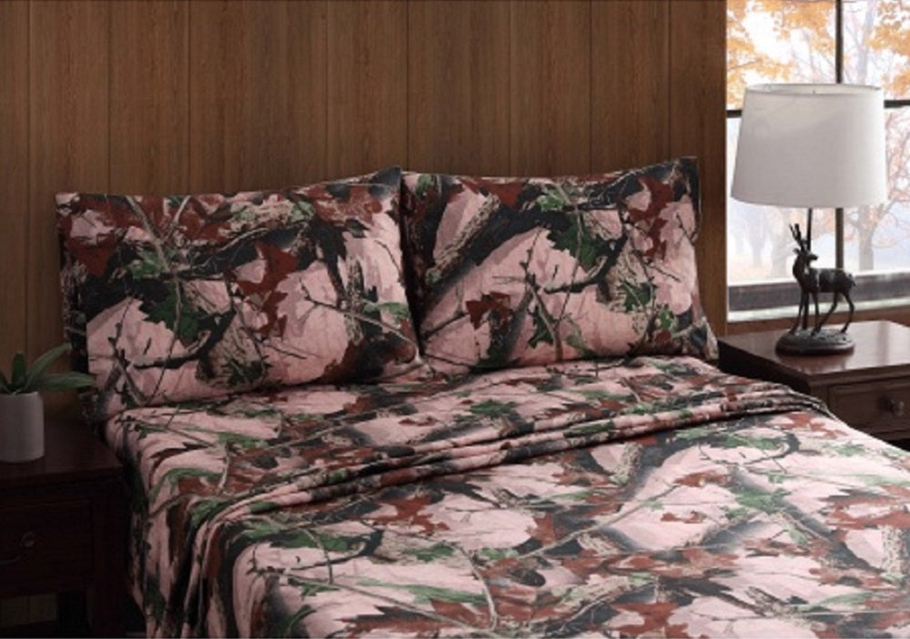 Brittany Woods Twin Sheet Set Pink Camo Camouflage Remington