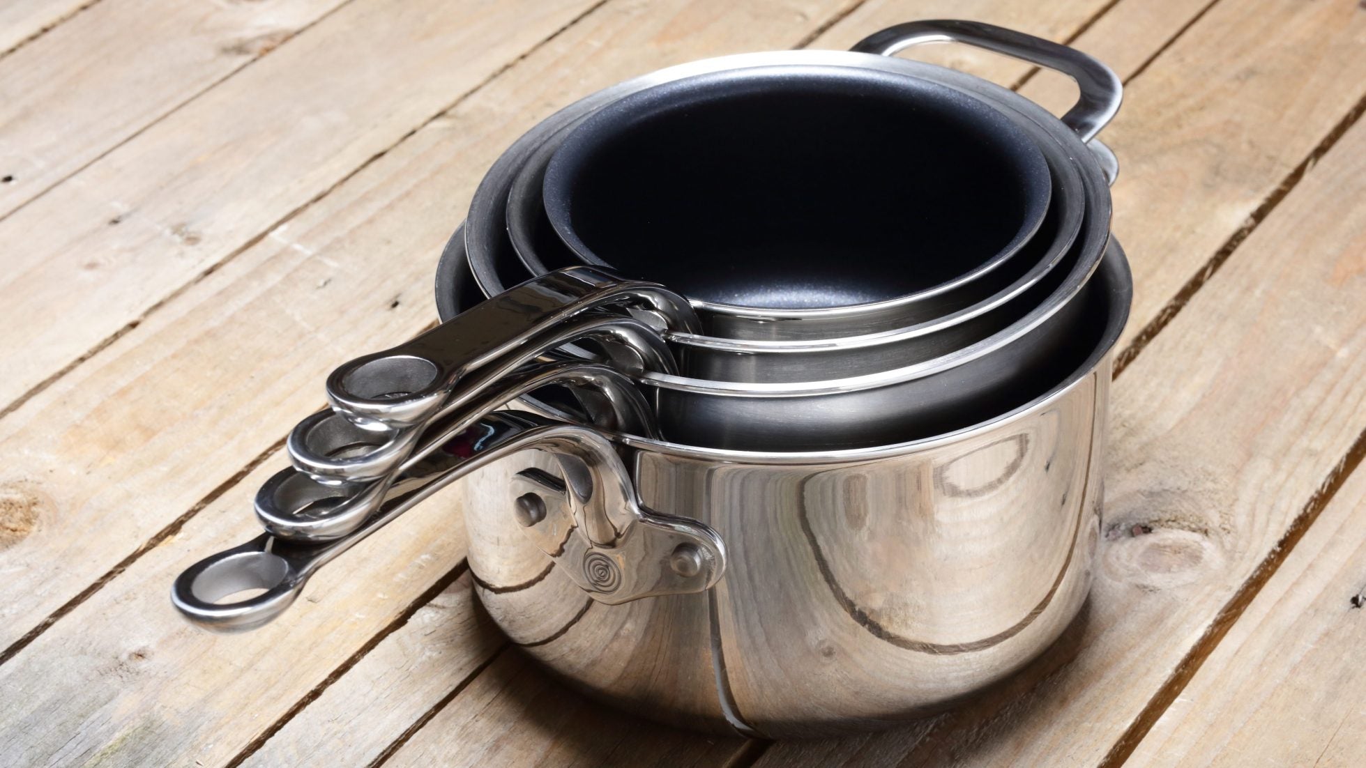 ProWare Stainless Steel Tri-Ply saucepans efficiently nest