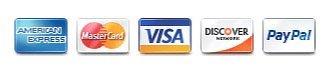 American Express, MasterCard, Visa, Discover, PayPal