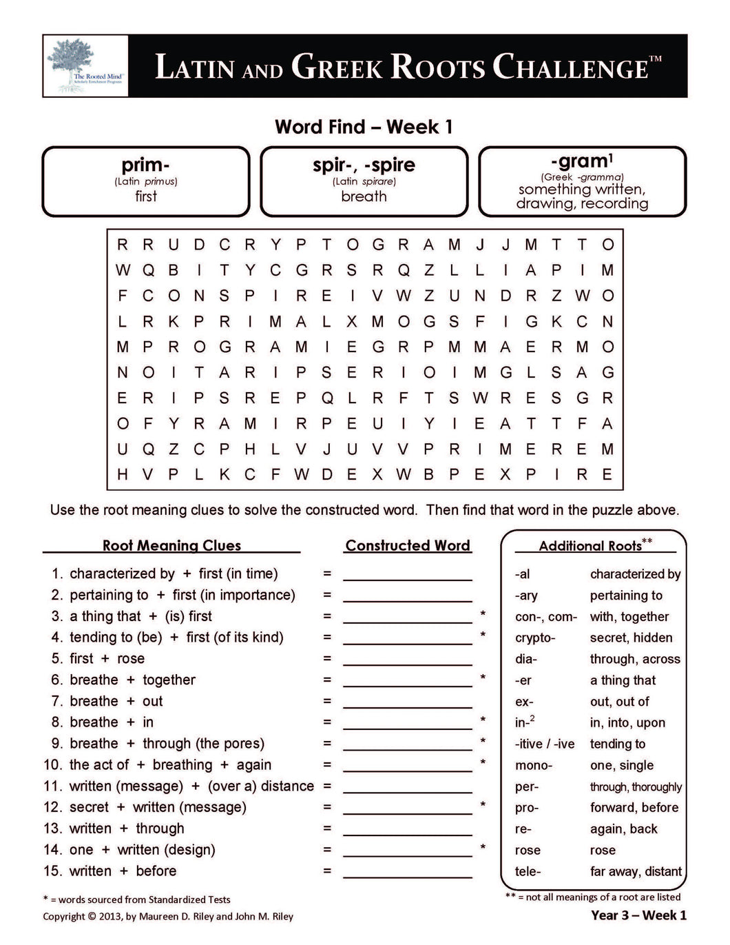 Latin and Greek Roots Challenge  Student Workbook  Year 21 Pertaining To Greek And Latin Roots Worksheet