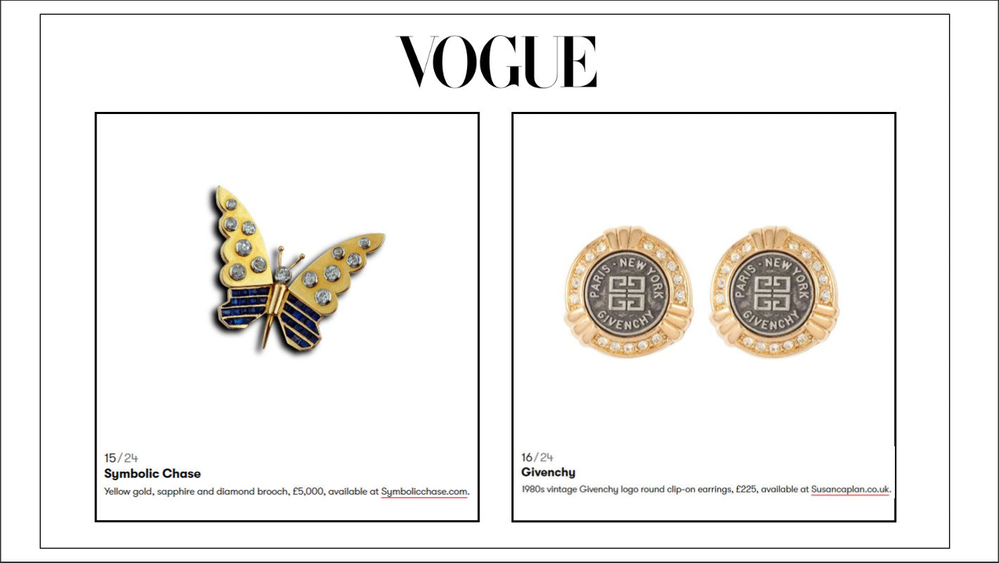 As Seen in British Vogue Article: Vintage Jewellery To Love For A Lifetime