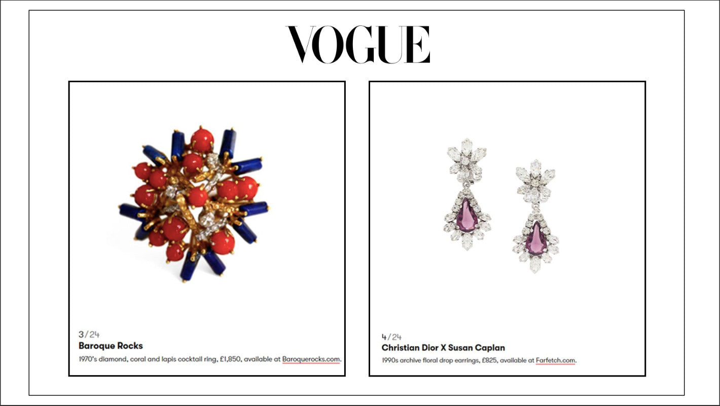 As Seen in British Vogue Article: Vintage Jewellery To Love For A Lifetime