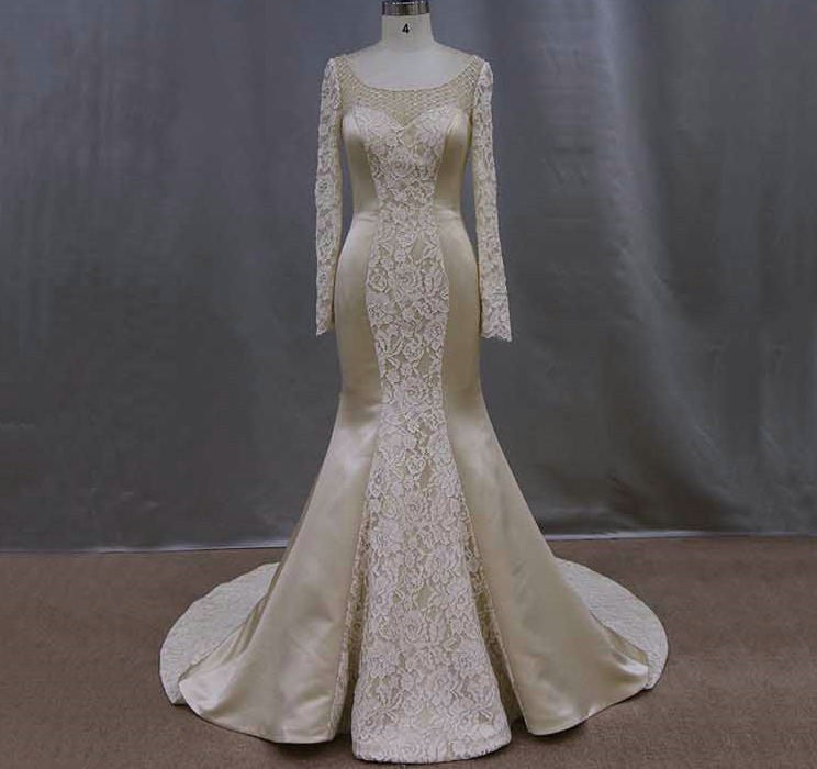 Gold Long Sleeve Lace Wedding Gown From Darius Darius Cordell 0345