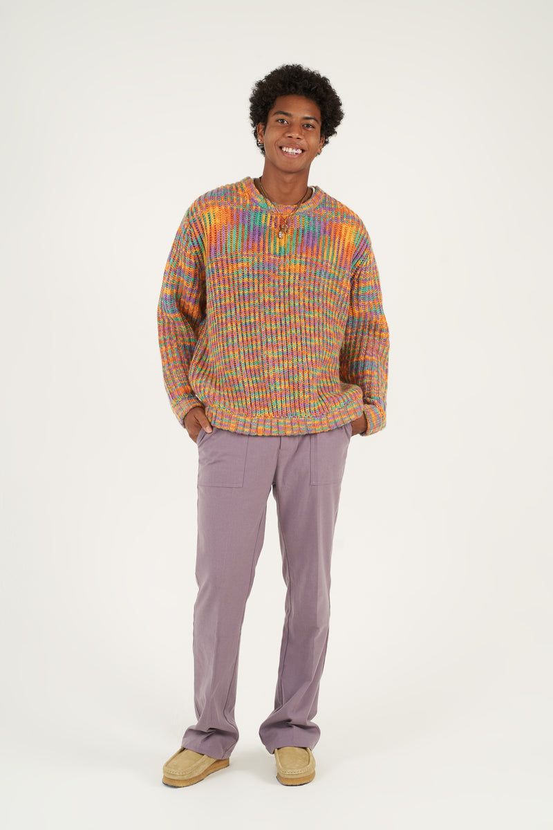 Multicolor Melange Knitted Crewneck – Y.T.G.