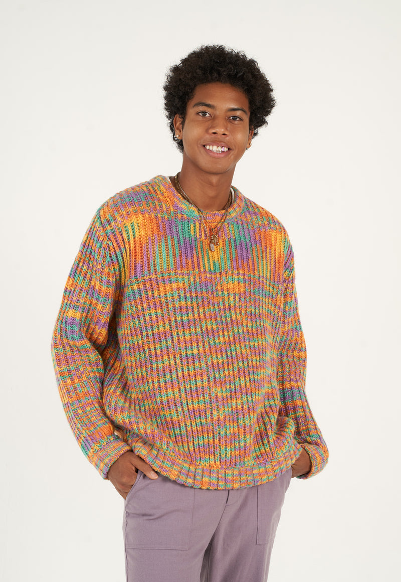 Multicolor Melange Knitted Crewneck – Y.T.G.