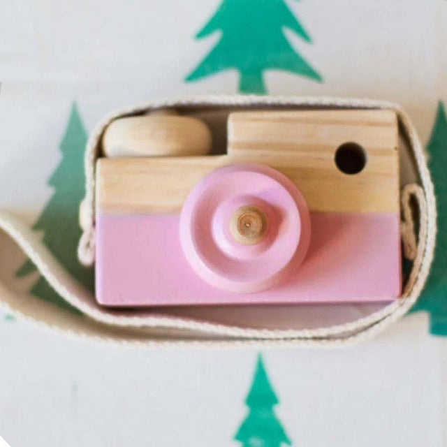 wooden baby camera