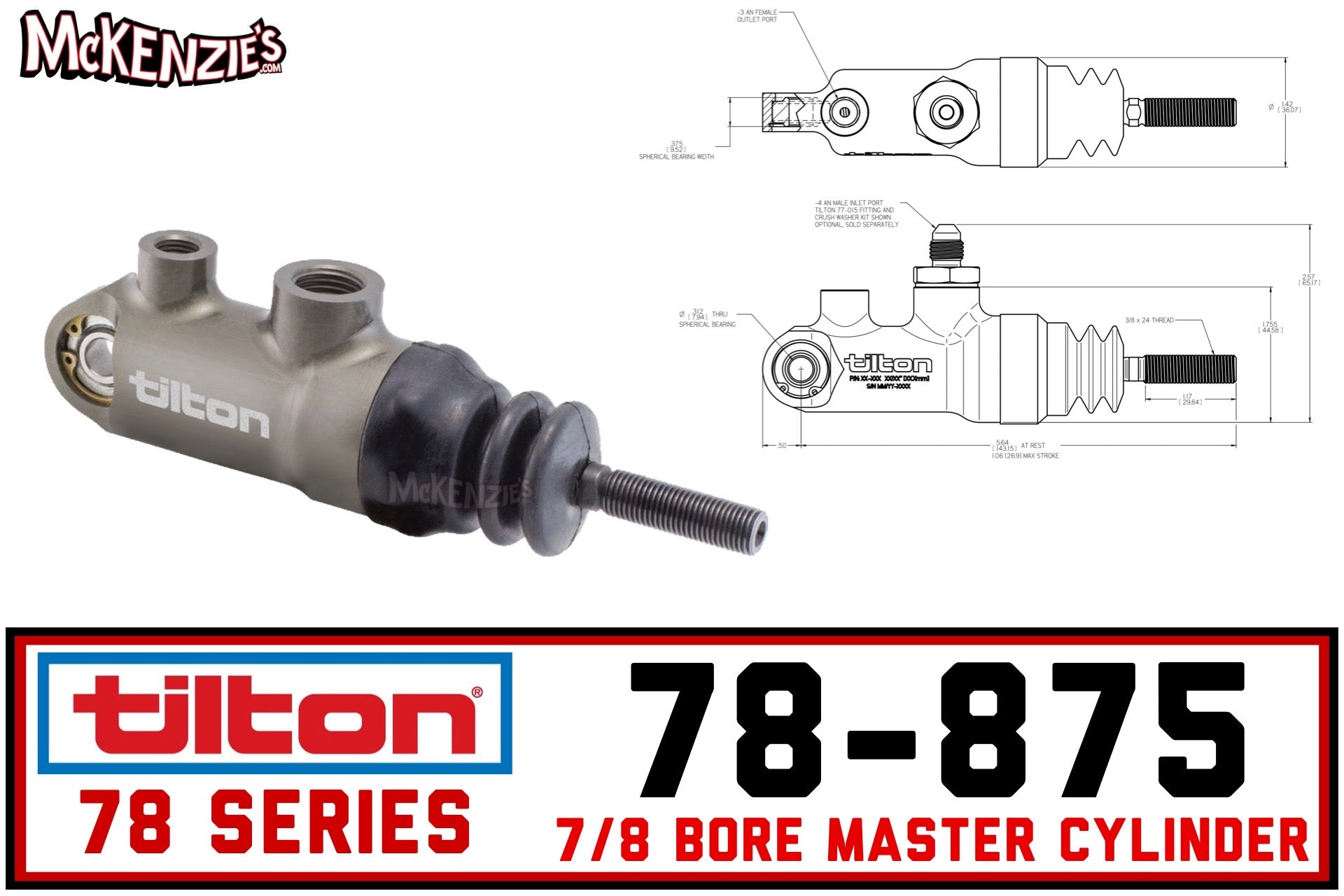 Tilton 78 875 7 8 Bore Master Cylinder 78 Series Mckenzie S