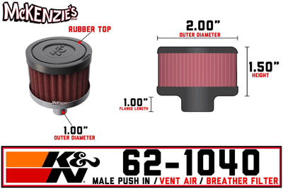 62-1000 K&N Vent Air Filter/ Breather