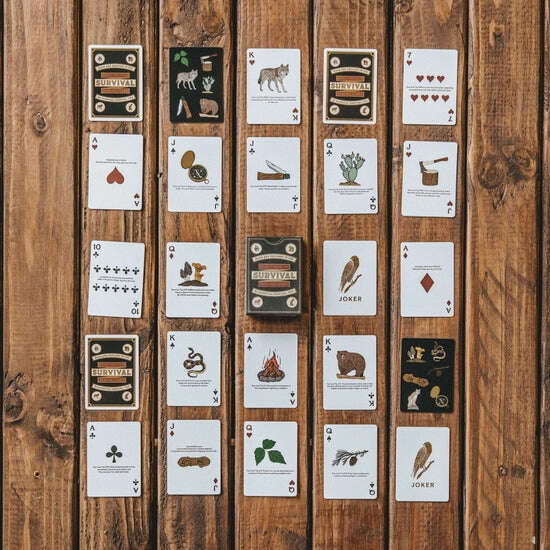 Survival Charcoal Playing Cards USPCC