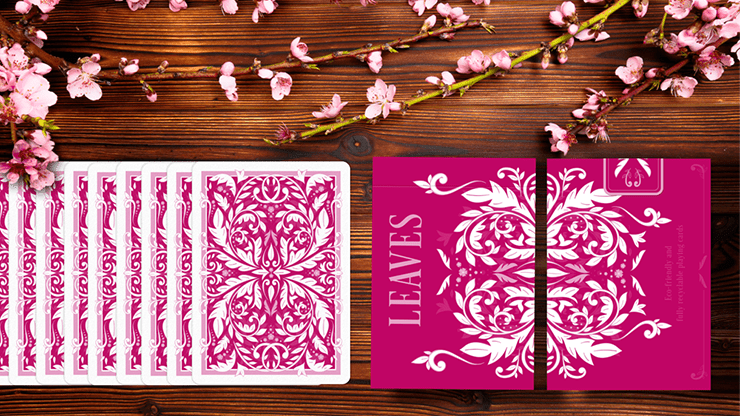 Leaves Summer Pink Playing Cards WJPC