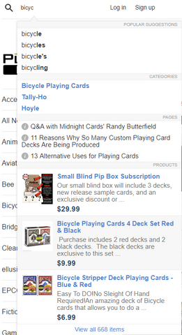 Bicycle Playing Card Deck Site Search