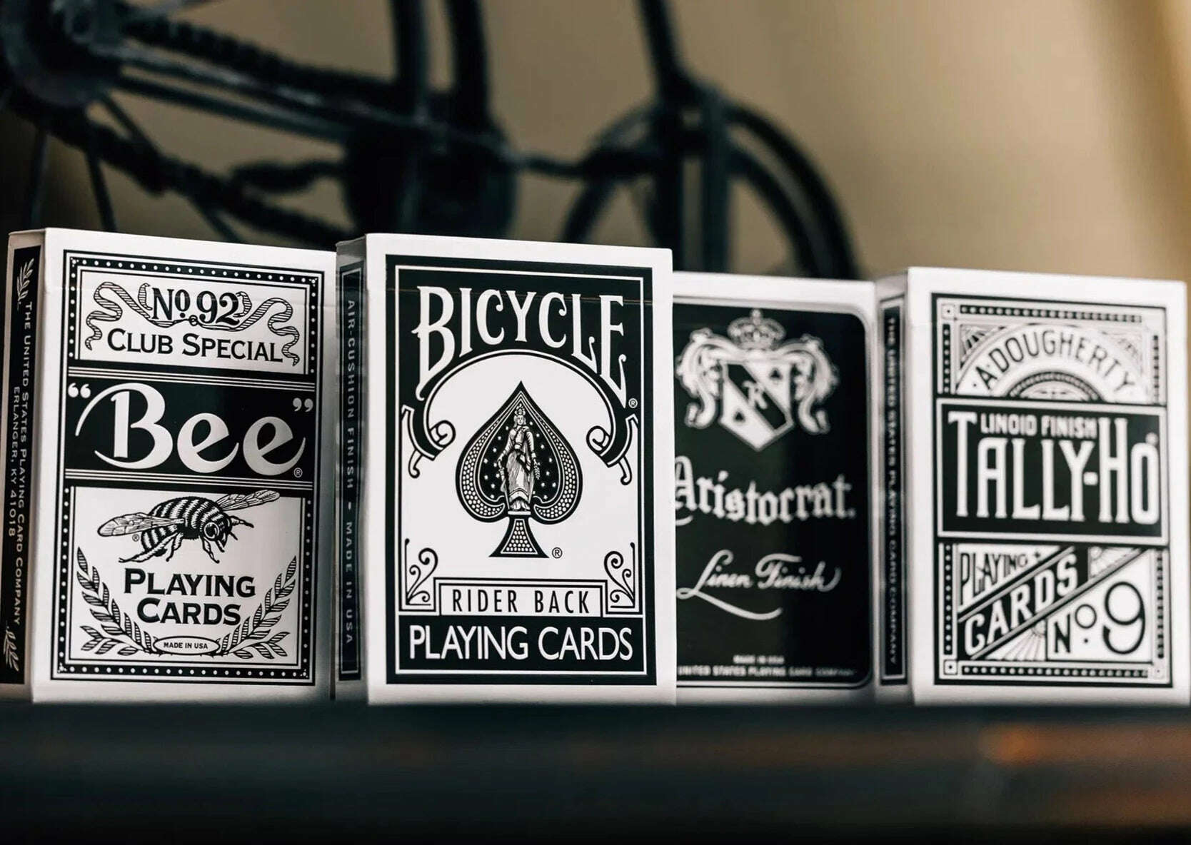 Signature Black Playing Cards 4 Deck Set USPCC