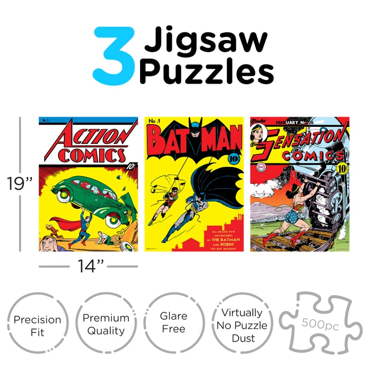 Dc Comics 3 X 500 Piece Jigsaw Puzzle Set