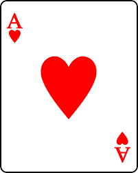 (In Forty Five, the Ace of Hearts is the third highest trump card for Spades, Clubs, and Diamonds)