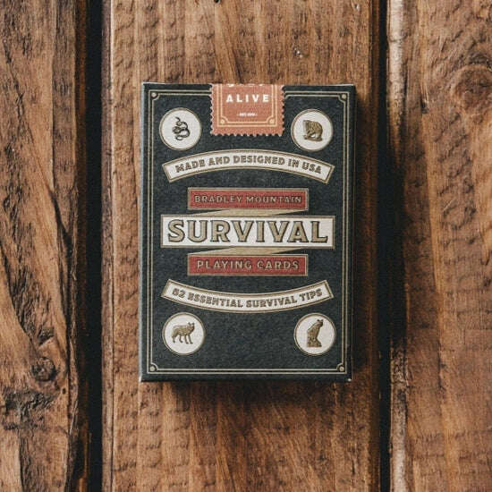 Survival Charcoal Playing Cards USPCC