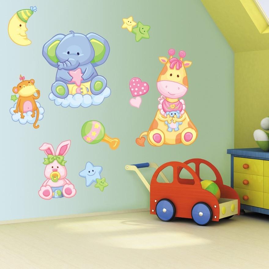 Childrens Bedroom Baby Animals Wall Art Stickers