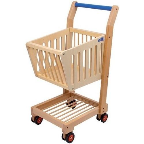 wooden toy shopping cart