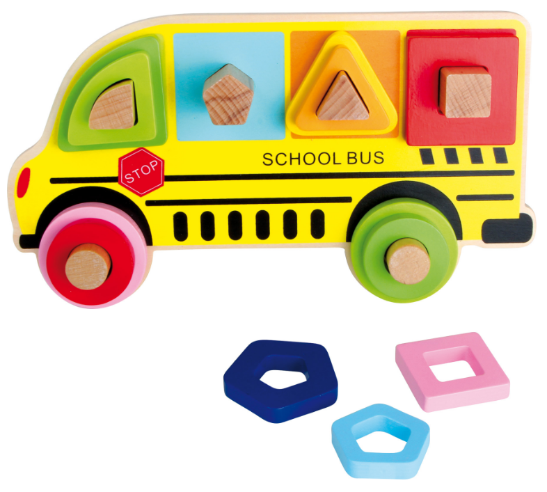 wooden bus shape sorter