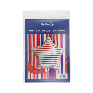 Striped Star Mylar Balloon - EmieJames
