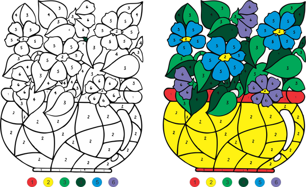 Featured image of post Color By Numbers - Flowers / An easy picture with a simple flower.