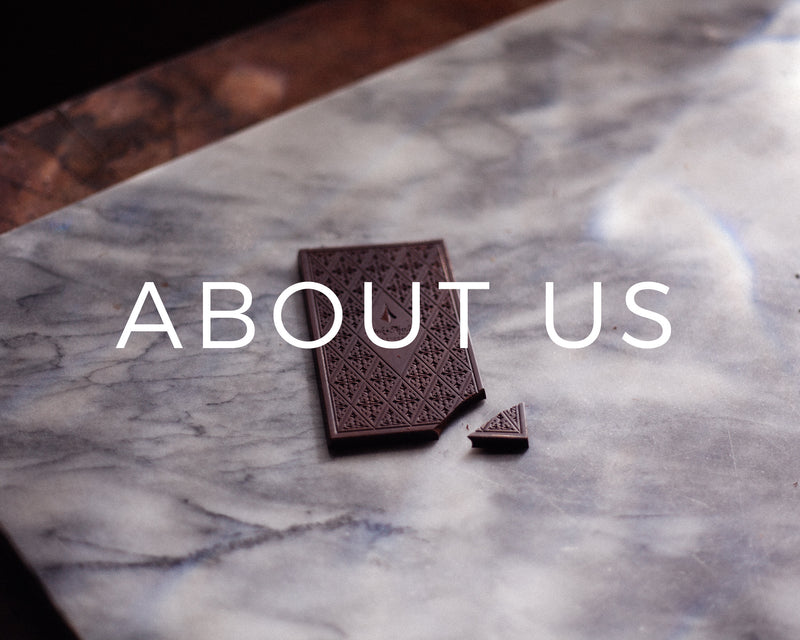 About us button with bar of Dick Taylor Craft Chocolate